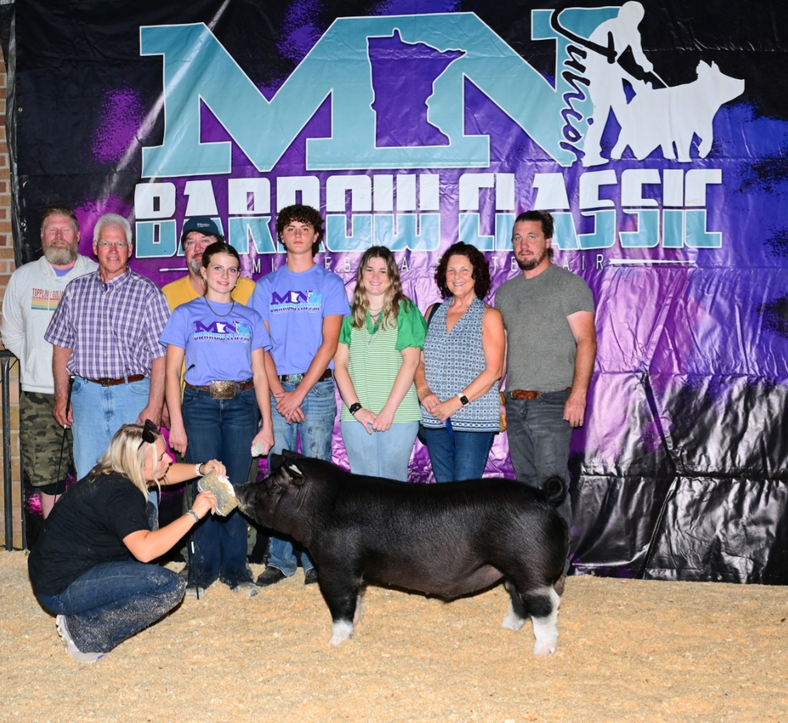 Reserve Champion AOB barrow — Minnesota State Fair Jr Barrow Classic 2025 — The Collins Family