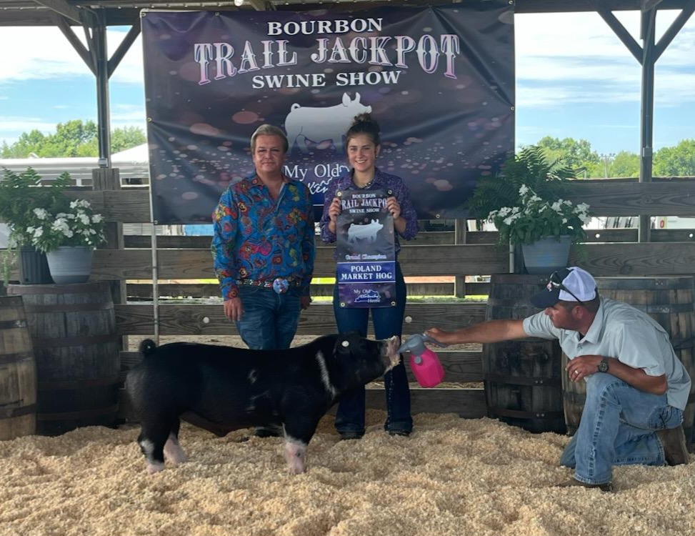 Champion Poland barrow — 2026 Bourbon Trail Jackpot, Kentucky — Shown by Hayley Germann