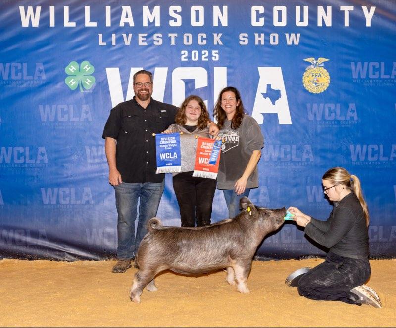 Reserve Champion Cross — 2025 Williamson County Livestock Show, Texas — Shown by Charlie King